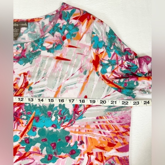 ALEXANDRA+OAK NWT Pink Coral Combo Printed Shift Dress 3/4 Gentle Bell Sleeve XL - Picture 10 of 11